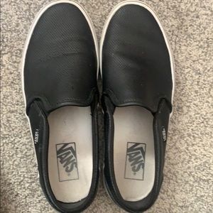 Black Leather Vans